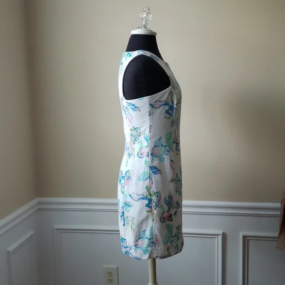 Lilly PULITZER Rare iridescent white blue Size 4 Fitted Dress EUC - Picture 7 of 8